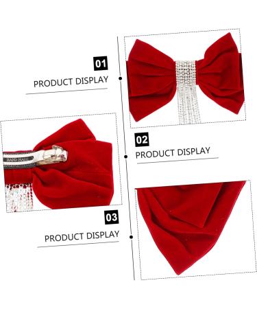 Beaupretty Crystal Decor hairpin bowknot headwear hair bows big hair bow barrette red hair for women Crystal Hair Bow Barrettes hair bow tie French rhinestones clip Wedding Hair Accessories - Buy Online on GoSupps.com