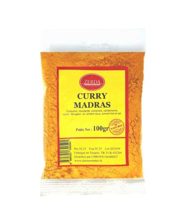 Madras Curry (Indian Curry Powder) 100G | ZERDA | High Quality | No Colorants or Preservatives | 100% Natural