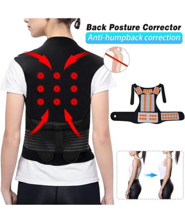 Derbut Turmaline Self-Warming Magnetic Therapy Posture Corrector - Back & Lumbar Support Belt for Pain Relief | Black Size Medium & XL - Buy Online on GoSupps.com