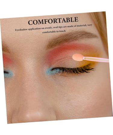 DOITOOL 100pcs Eye Shadow Stick Eyebrow Brush Applicator Pink Accessories Rubber Cotton Woman Double Sided 7.5x0.5cm Pink - Buy Online on GoSupps.com