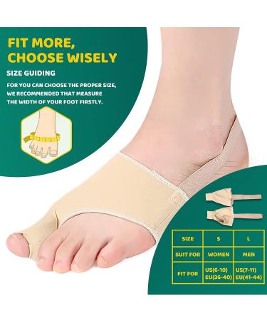 Toflower Bunion Corrector Day Night Support for Women and Men - Beige, Size S (1 Pair) - Buy Online on GoSupps.com