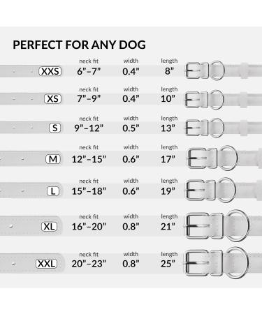 Collardirect Handmade Round Leather Dog Collar Soft Padded Adjustable for Small & Large Dogs Cats | Available in Black Pink Red Purple Blue White (30-35 cm) - Buy Online on GoSupps.com