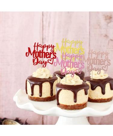 24 Pack Happy Mother's Day Cupcake Toppers with Glitter Hollow Heart Love Mother Best Mom Cupcake Food Picks Women Birthday Happy Mother's Day Theme Party Cake Decorations Supplies Colorful 1-colorful - Buy Online on GoSupps.com