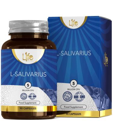 LN Lactobacillus Salivarius | 90 Lactobacillus Salivarius Probiotic Capsules - 5 Billion CFU L Salivarius per Capsule | Non-GMO Gluten & Allergen Free | Manufactured in The UK