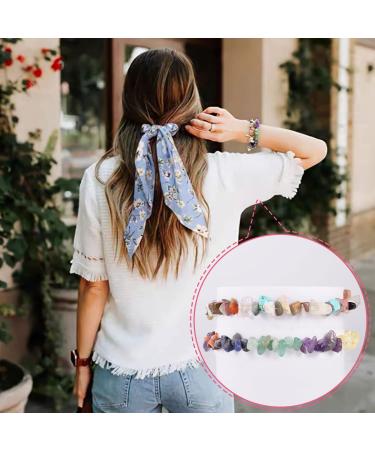 Yafe Chakra Bracelets - 8pcs Natural Colorful Crystal Chip Bracelets for Women Men | 7 Chakra Gemstone Bracelets 6.3-7.5 inches - Buy Online on GoSupps.com