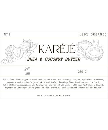 Kar j shea butter and coconut 100 organic for body face and hair suitable for babies children and adults 200 g - Buy Online on GoSupps.com