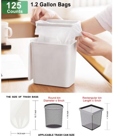 1.2 Gallon Compostable Trash Bags - Small Strong Garbage Bags for Bathroom, Office, Kitchen - Fits 4.5-5 Liter Cans - White Compost Bags - Buy Online on GoSupps.com