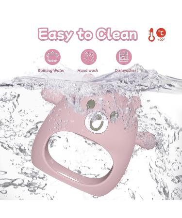 MCGMITT BPA-Free Teething Toy for Babies 0-6 Months - Earthy Pink Silicone Wrist Teether for Soothing Pain Relief - Buy Online on GoSupps.com