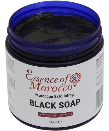 Moroccan Exfoliating Black Soap with Eucalyptus Essential Oil and Olive Oil Beldi Hammam Spa Scrub Savon Noir 200g / 7 OZ Natural Skin Exfoliation Helps Cleanse Skin Remove Fake Tan and Ingrown Hair - Buy Online on GoSupps.com