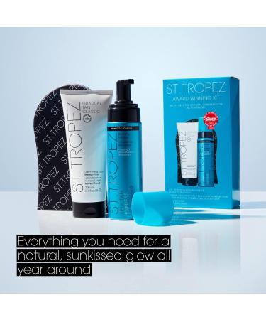 St.Tropez Self Tan Award Winning Kit Express Bronzing Mousse 200 ml Gradual Tan Firming Body Lotion 200 ml Applicator Mitt Vegan Fake Tan & Skincare - Buy Online on GoSupps.com