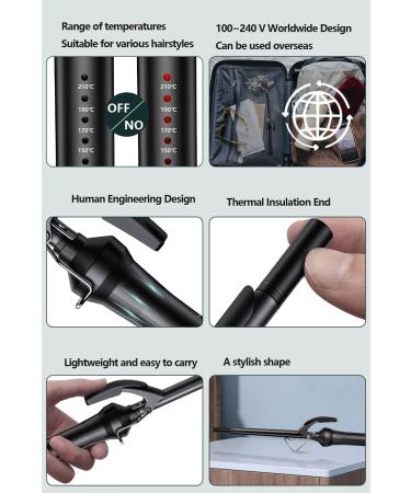 Buy DSHOW 9mm Tourmaline Ceramic Barrel Curling Iron | Small Barrel Curling Wand for Short & Long Hair - Black - Buy Online on GoSupps.com