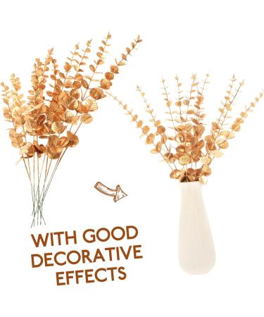 Zerodeko 30 Pcs Eucalyptus Leaves Christmas Tree Ornaments Artificial Eucalyptus Home Decor Green Leaves Artificial Flowers Harvest Eucalyptus Stem Floral Vase False Leaf Wedding Plastic Goldenx3pcs 38X3CMx3pcs - Buy Online on GoSupps.com