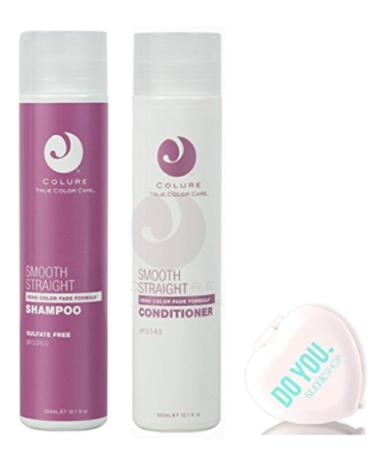 Colure Smooth Straight Shampoo & Conditioner DUO Set (with Sleek Compact Mirror) (10.1 oz / 300ml Kit)