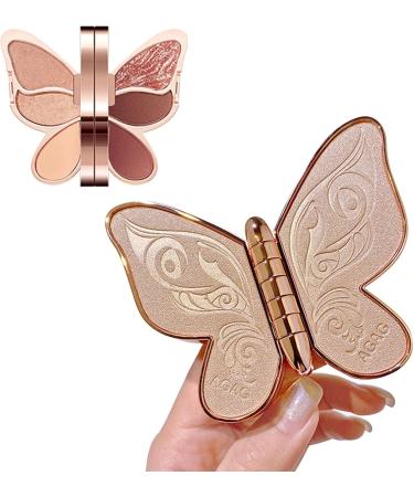 Butterfly Shape Eyeshadow Palette with 6 Shades | Ultra-Blendable High Pigmented Matte Glitter Eye Shadow Pallet High Pigmented Waterproof Eye Makeup Long Chocolate Mousse Color - Buy Online on GoSupps.com