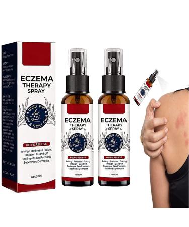 DUBUSH Eczema Therapy Spray Psoriasis Relief Spray Fast Acting Itch Relie Spray Eczema Soothing and Hydrating Cream Moisturize Soothe Dry Skin 2 Pcs
