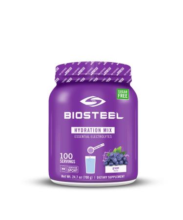 BioSteel Zero Sugar Hydration Mix Great Tasting Hydration with 5 Essential Electrolytes Grape Flavor 100 Servings per Tub