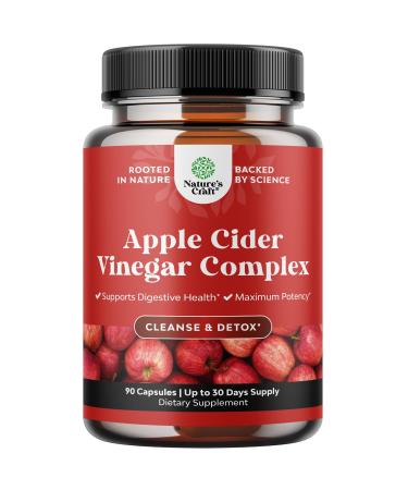 Cleansing Apple Cider Vinegar Capsules - ACV Cleanse and Detox Pills for Gut and Digestive Health with Slimming Cayenne - Extra Strength ACV Capsules for Gut Cleanse and Full Body Detox (30 Servings)