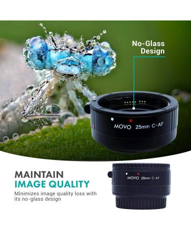 Movo AF 25mm Macro Extension Tube for Canon EOS DSLR Cameras - Auto Focus and Metering Passthrough - Buy Online on GoSupps.com