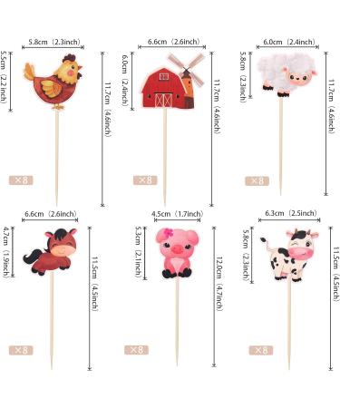 24 Farm Animal Cupcake Toppers - Barn Theme Birthday & Baby Shower Decorations - Buy Online on GoSupps.com