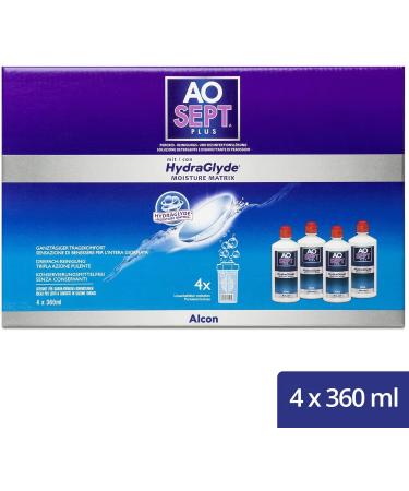 Buy Aosept Plus with Hydraglyde System Pack 4x360ml - Best Care for Contact Lenses | International Shipping Available - Buy Online on GoSupps.com
