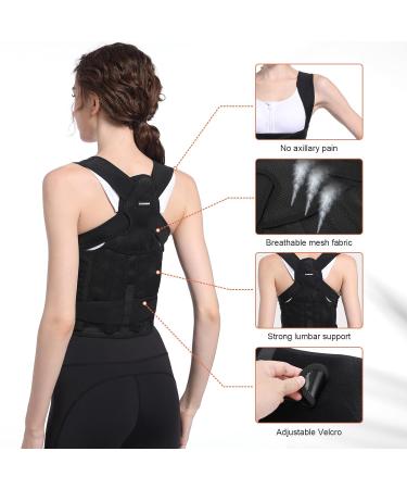 Adjustable Breathable Back Brace Posture Corrector for Women Men - Improve Poor Posture & Support Upper/Lower Back (L) - Buy Online on GoSupps.com