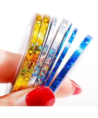 3 Rolls(One roll per size ) Glitter Nail Art Striping Tape Lines Width 1+2+3mm-Striping Tape for Nail Art-Nail Striping Tape Foil-Nail Striping Tape Thick-Nail Striping Tape with Dispenser-Self-Adhesive DIY Nail Art Tape 12 - Buy Online on GoSupps.com