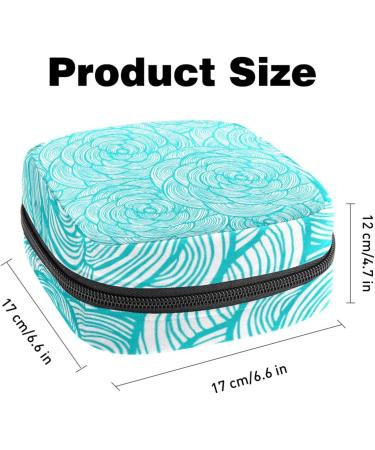 Stylish Turquoise Menstruation Pad Bag with Zipper | Women's Napkin & Tampon Holder | Floral Design For Girls - Buy Online on GoSupps.com