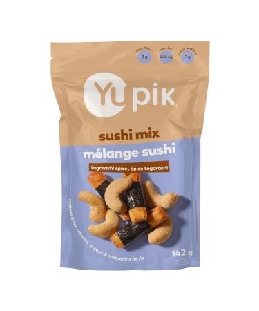 Yupik Sushi Mix with Cashews 142 g Crunchy Savory Snack Rice Crackers Dried Seaweed Sushi Flavored Nuts Shichimi Togarashi Spices Unique Asian-Inspired Snack Party Snacks