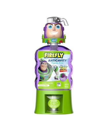 Firefly Anticavity Fluoride Rinse  Toy Story  Alcohol Free Formula  ADA Accepted  Helps Prevent Cavities  Bubble Berry Flavor  16 Ounce Buzz Lightyear