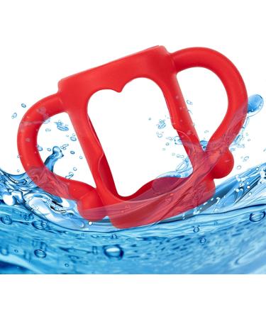 Universal Silicone Baby Bottle Handle - Easy Grip Red Sleeves for Baby Bottles - Buy Online on GoSupps.com