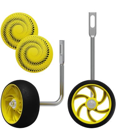 Ultraverse Kids Bike Training Wheels for 12 14, 16, 18, 20 Inch Tire Size with Wide Silent Wheels - Only for Single Speed Bicycles - Great Trainer Stabilizers for Girls, Boys Bike - Yellow Kit for 20 inch bike