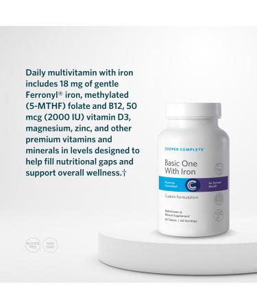 Cooper Complete Basic One Multivitamin with Iron - 60 Tablets per Bottle. Pack of 2 60 Servings per Bottle. Pack of 2 - Buy Online on GoSupps.com