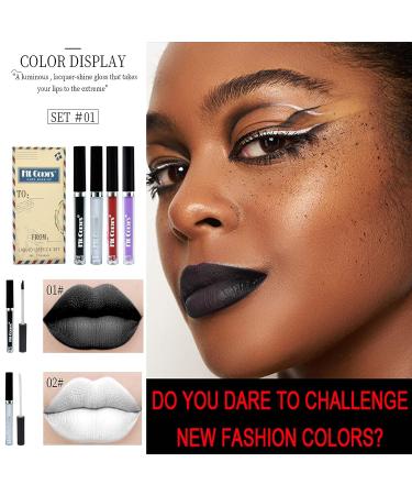 MIESCHER 4-Pack Black Matte Liquid Lipstick Set - Longwear, Smudge Proof, Waterproof Lip Gloss Kit for Bold Gothic Makeup - Non-stick Cup, Long Lasting Formula - Ideal for Girls - Buy Online on GoSupps.com