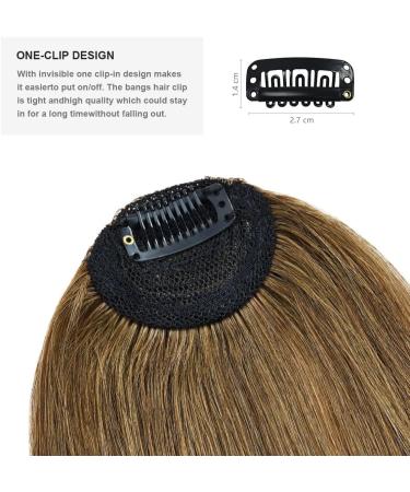 BUYOGET Clip in Fringe Human Hair Extension Light Brown Straight Remy Fringe Clip on Bangs Hair Clip for Women Girls - Buy Online on GoSupps.com