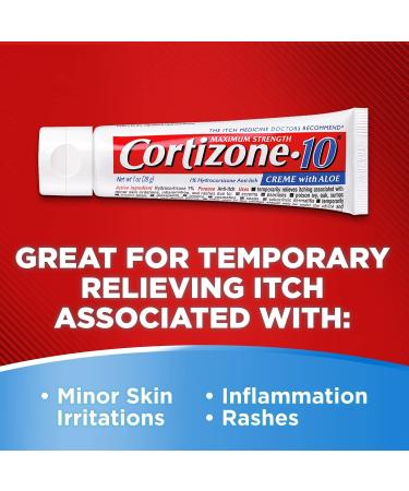 Cortizone 10 Maximum Strength 1oz Anti-Itch Cream - Pack of 1 - Buy Online on GoSupps.com