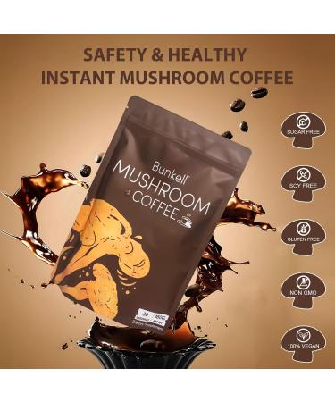 Mushroom Coffee Adaptogenic 6 Mushrooms with Lion's Mane Reishi Cordyceps Shiitake King Trumpet & Turkey Tail Instant Coffee Powder for Energy Digestion & Immune Support 30 Servings 6.35 Ounce (Pack of 1) - Buy Online on GoSupps.com