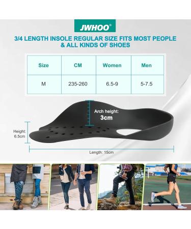 Arch Support Orthotics Shoe Inserts for Foot Pain Relief | Sizes for Men & Women | Ideal for Flat Feet Plantar Fasciitis | Black Size M - Buy Online on GoSupps.com