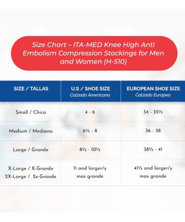 ITA-MED Anti-Embolism Knee High Compression Socks 18mmHg - Men & Women, 2XL - Buy Online on GoSupps.com