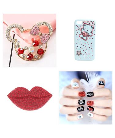 3100Pcs Red Nail Rhinestones by HOINCO - DIY Nail Art Gems & Charms with Tweezers | Perfect for Nail Design - Buy Online on GoSupps.com