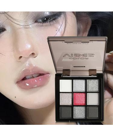 Dark Gray Shine Eyeshadow High Pigment 9Color Palette Blendable Matte And Glitter Shades For Intense Eye Looks Smooth Texture For All Skin Tones Smokey Black Eyeshadow For Halloween Masqu - Buy Online on GoSupps.com