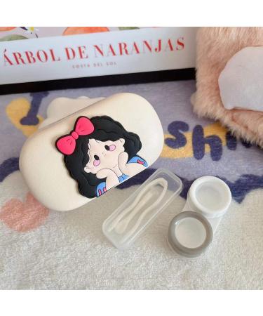 FLYRANGOOV Cute Cartoon Princess Contact Lens Etui - Portable 4-Part Storage Box for Travel - Stylish Avocado Glocke Design - Buy Online on GoSupps.com