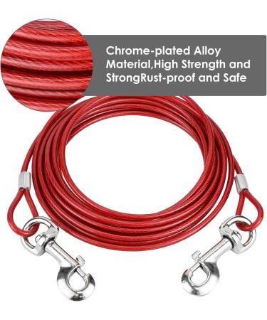 Premium 3m Tie-Out Linen for Dogs | Heavy-Duty Dog Tie-Out Cable for Small Medium & Large Breeds - Red - Buy Online on GoSupps.com