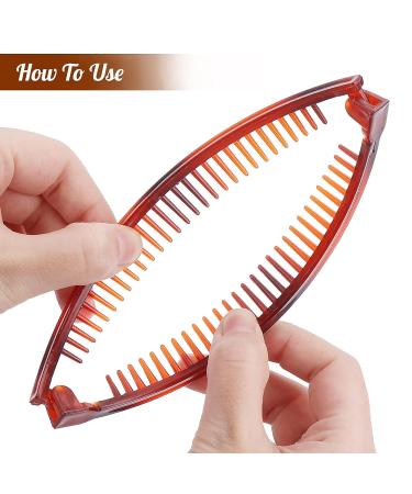 Sibba 12 Pieces Banana Hair Clips for Women Girls - Large Vintage Combs for Thick Curly Hair - Fishtail Clip Ponytail Holder - 12PCS - Buy Online on GoSupps.com