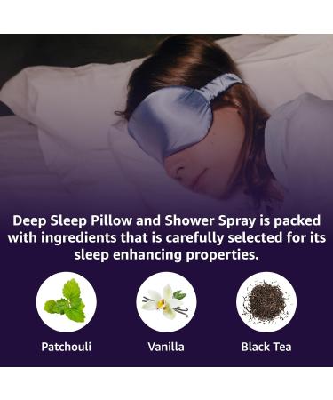 Deep Sleep Pillow Spray Natural Aromatherapy Mist for Sleep Relaxation Calming Stress Relief Patchouli Black Tea Vanilla Essential Oils Self Care Gift - Buy Online on GoSupps.com
