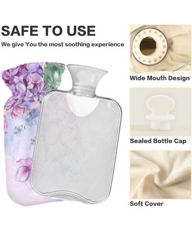 NAANLE Hot Water Bottle with Cover - 1L Transparent | Pain Relief for Menstrual Cramps Hand & Feet | Watercolor Shorts Heat & Cold Therapy - Buy Online on GoSupps.com