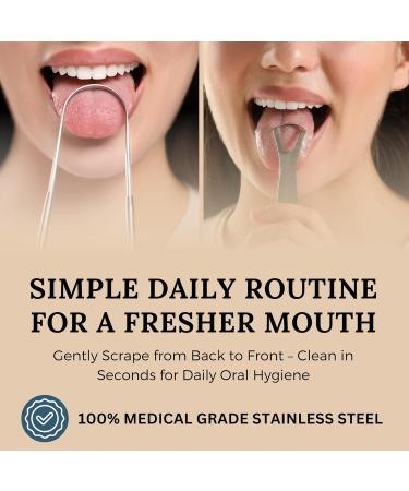 Tongue Scraper Variety Pack - 100% Medical Grade Stainless Steel for Adults & Kids | Easy Oral Care & Hygiene - Buy Online on GoSupps.com