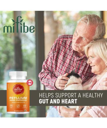 mifibe Psyllium Husk Fibre Capsules | 300 Pills | 2625mg Per Serving | Natural Laxative for Constipation Relief | Soluble Fibre - Buy Online on GoSupps.com