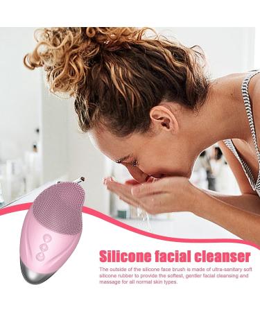 Face Cleansing Brush | Soft Silicone Electric Exfoliator Vibrating Waterproof Rechargeable Simple Skin Care Tools For Enhances Absorption Of Facial Skin Care Products Pink (English) - Buy Online on GoSupps.com