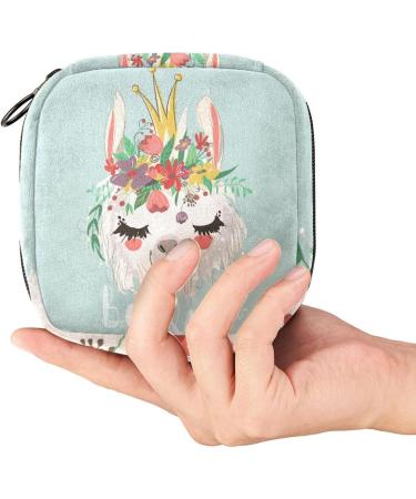 Portable Lama Floral Crown Menstrual Bag | Stylish Binding Storage for Teens & Women - Buy Online on GoSupps.com