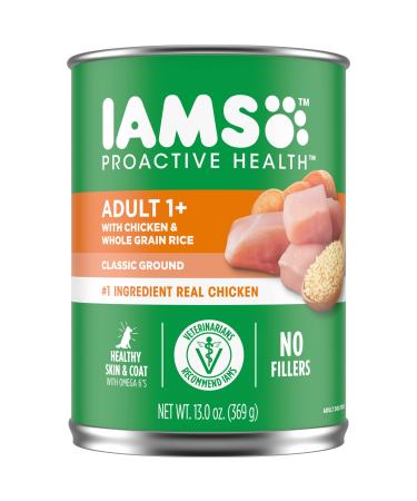 IAMS PROACTIVE HEALTH Wet Dog Food, 12 count 13 oz. Cans Pate Chicken & Rice 13 Ounce (Pack of 12)